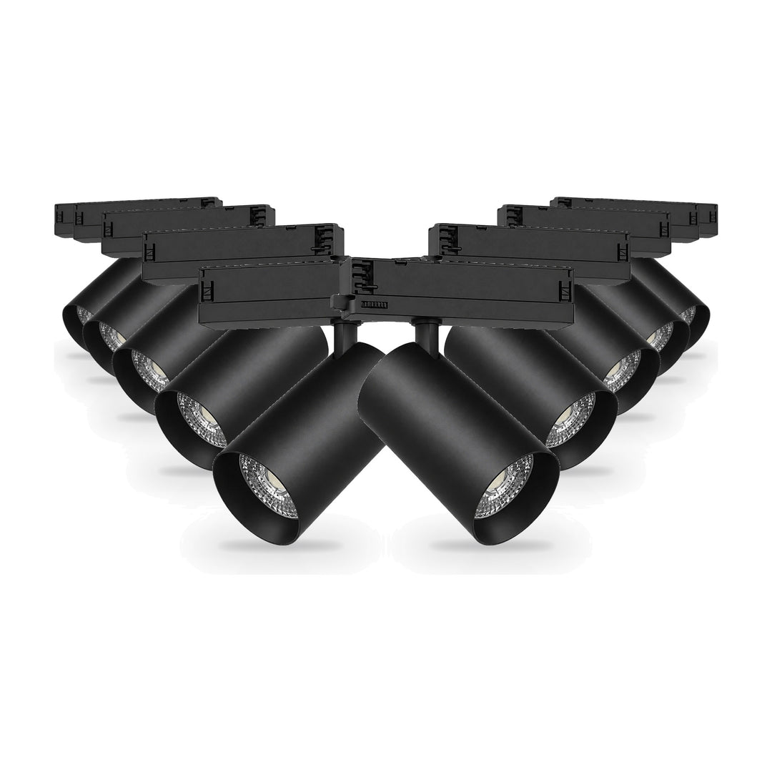 Pack 10 Spot LED sur Rail COB Triphasé 40W 36° Noir