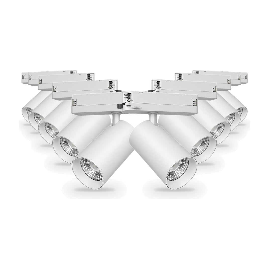 Pack 10 Spot LED sur Rail COB Triphasé 40W 36° Blanc