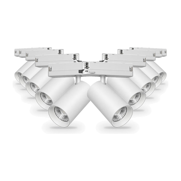 Pack 10 Spot LED sur Rail COB Triphasé 40W 36° Blanc