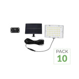 Pack de 10 - Projecteur Led Solaire Extérieur 9W IP65 Détecteur de Lumière et de Mouvement