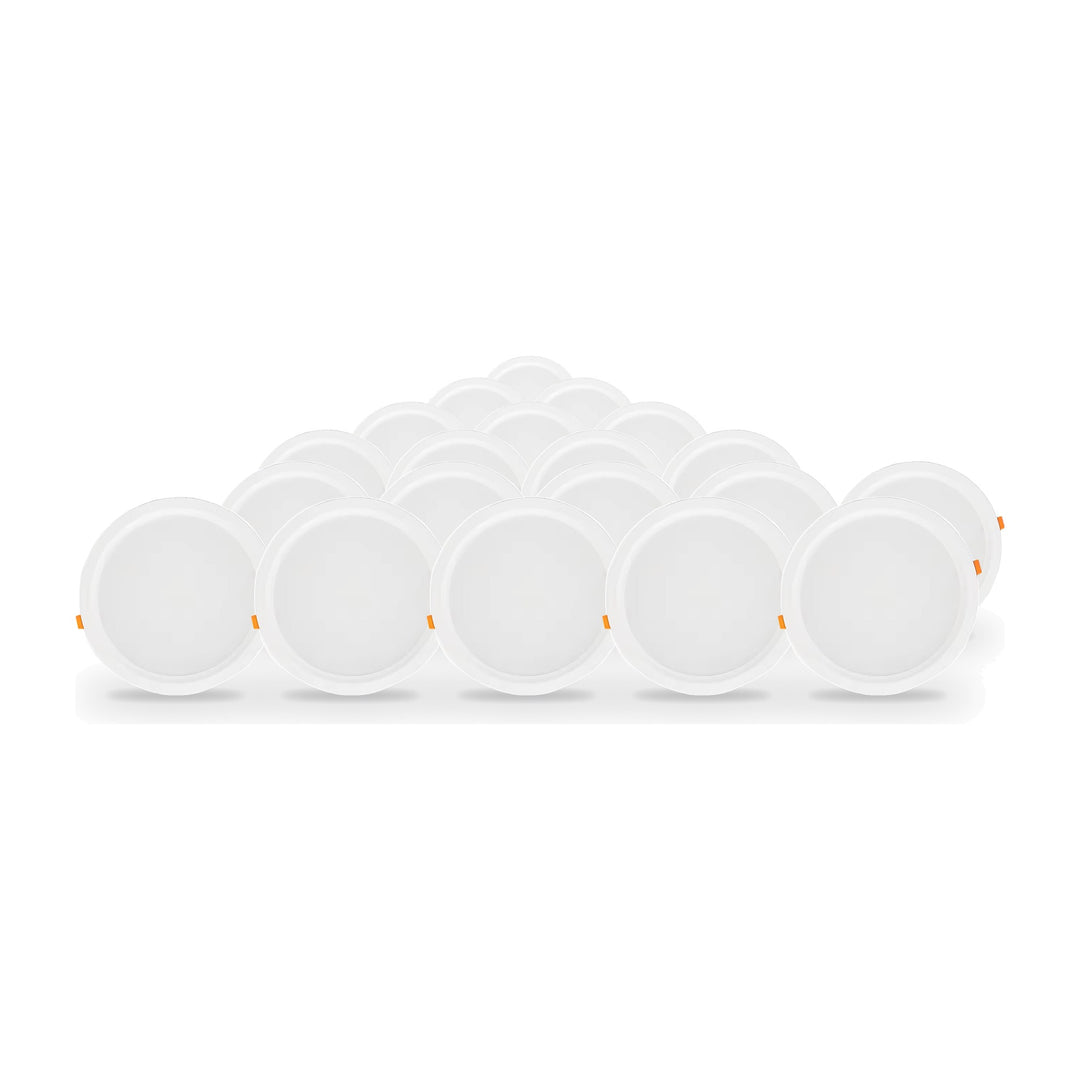 Pack de 20 - Spot LED Encastrable Plat Étanche 20W BLANC Transformateur Intégré