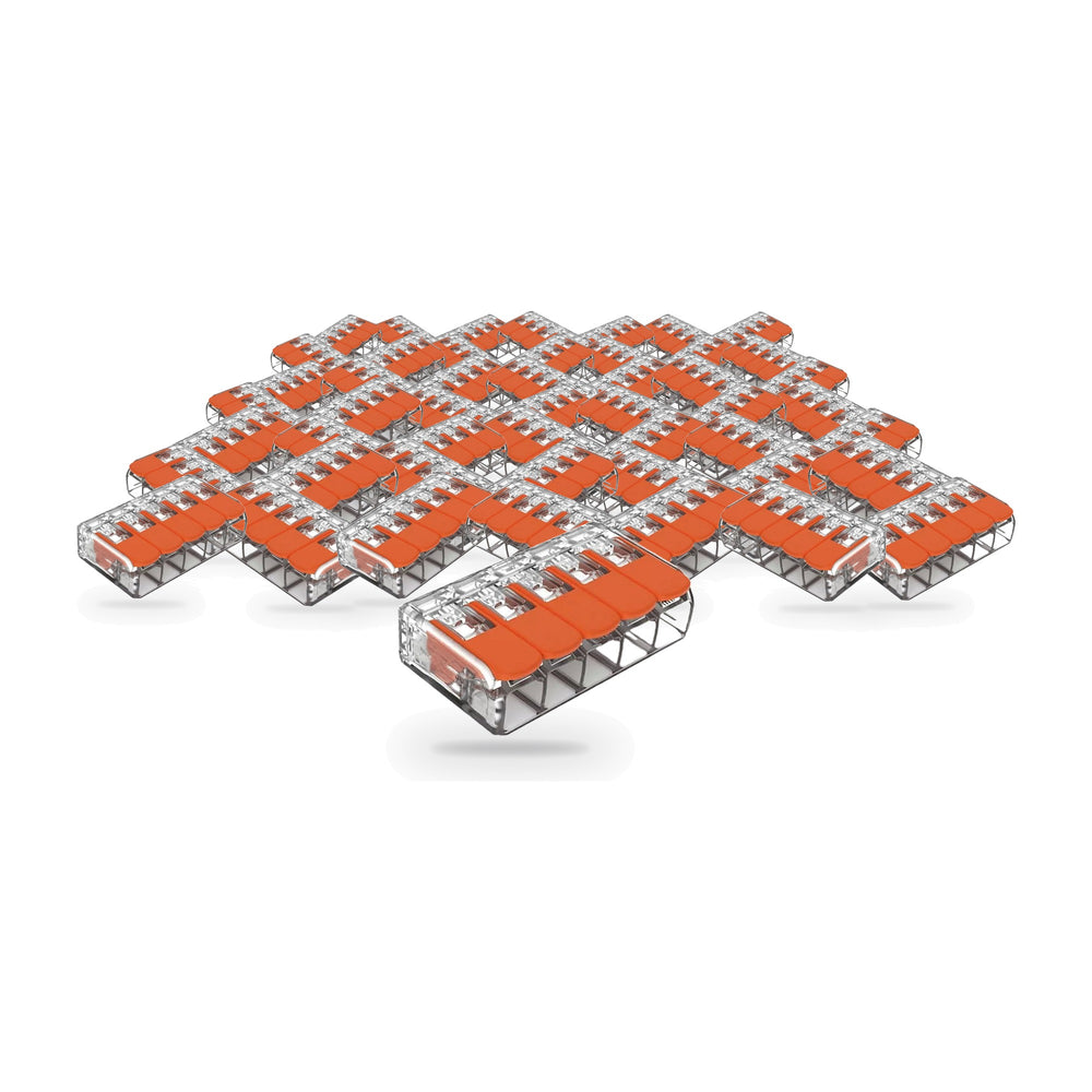 Pack de 50 - Borne de raccordement à levier 5 entrées