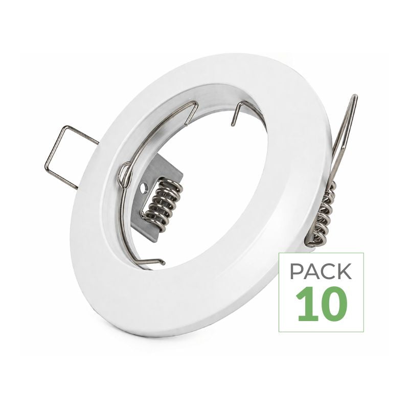Pack de  10 - Support Spot Encastrable GU10 Rond en Acier
