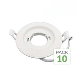 Pack de  10 - Support Spot Encastrable GX53 LED Rond BLANC