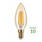Pack de  10 - Ampoule E14 LED Filament 4W C35 Bougie