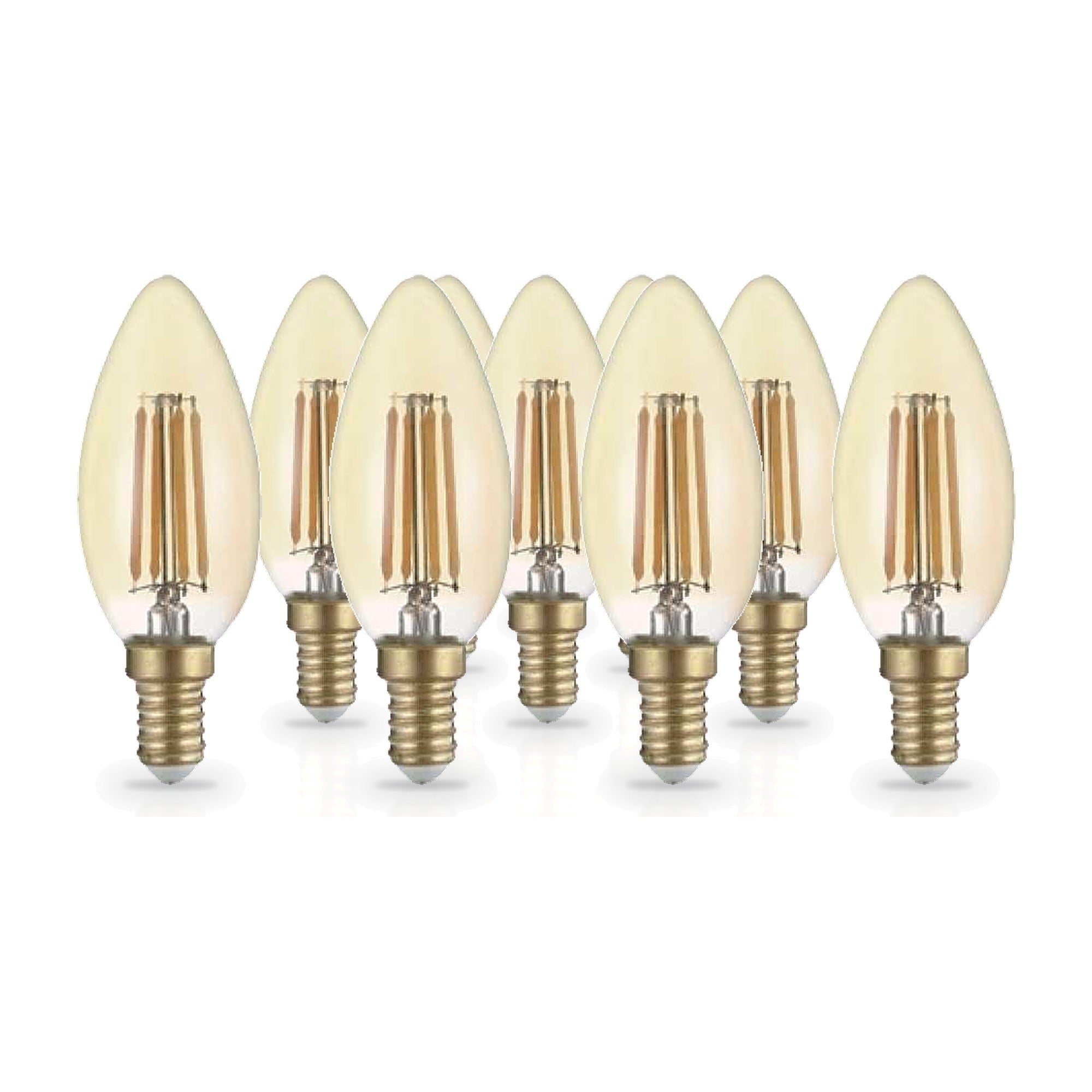 Pack de  10 - Ampoule E14 LED Filament 4W C35 Bougie