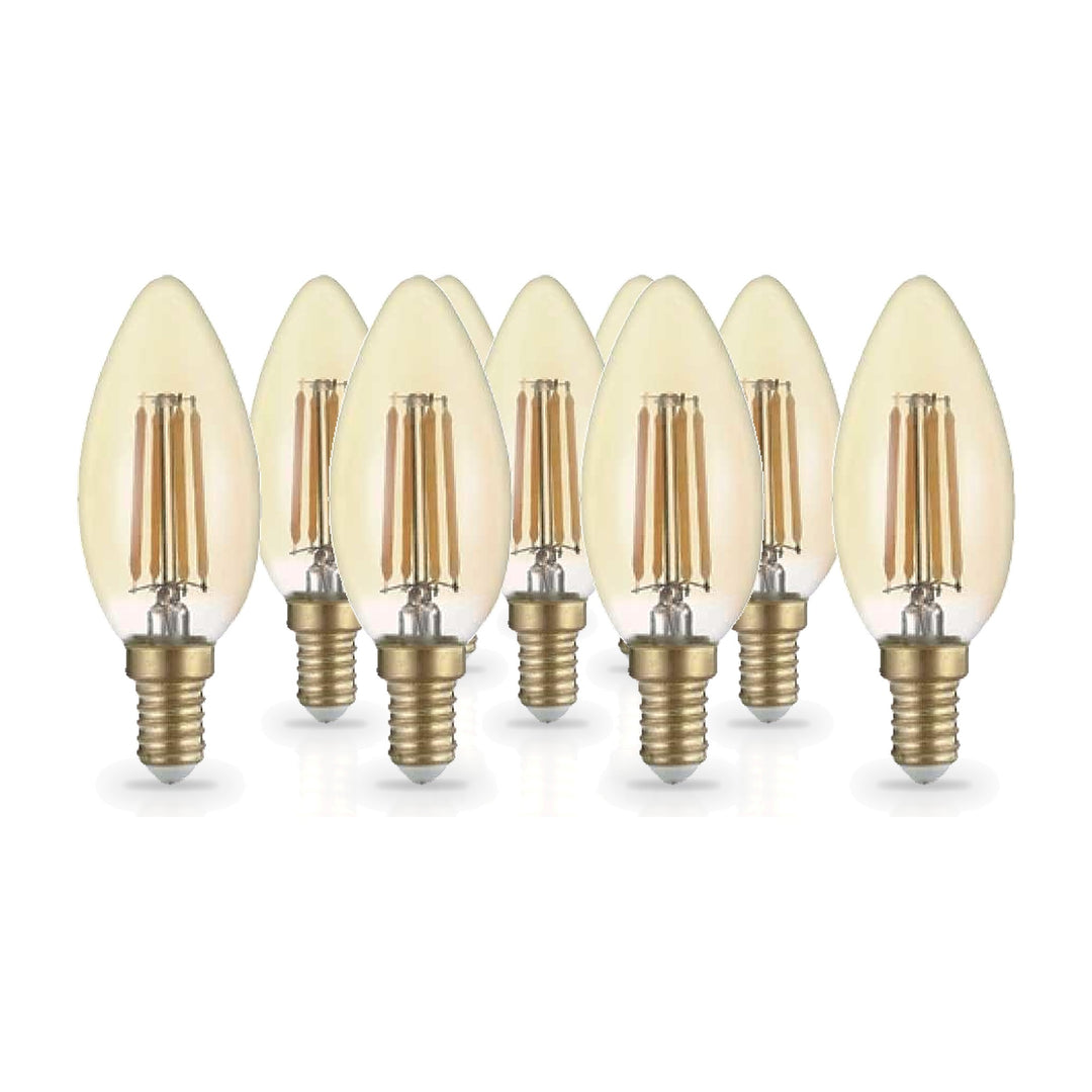 Pack de  10 - Ampoule E14 LED Filament 4W C35 Bougie