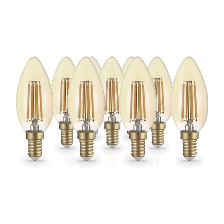 Pack de  10 - Ampoule E14 LED Filament 4W C35 Bougie