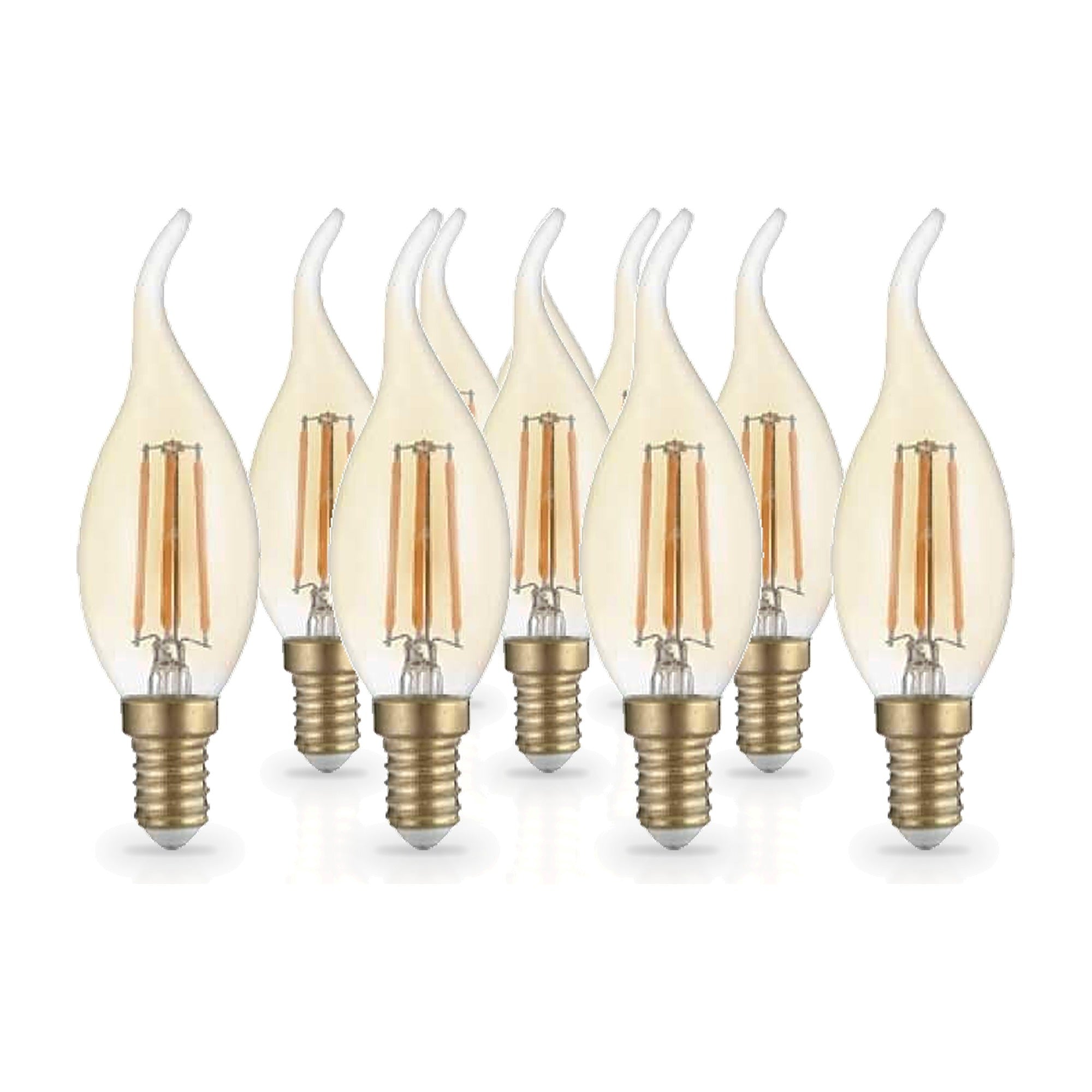 Pack de  10 - Ampoule E14 LED Flamme Filament 4W T35