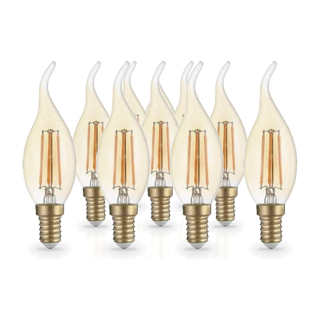 Pack de  10 - Ampoule E14 LED Flamme Filament 4W T35