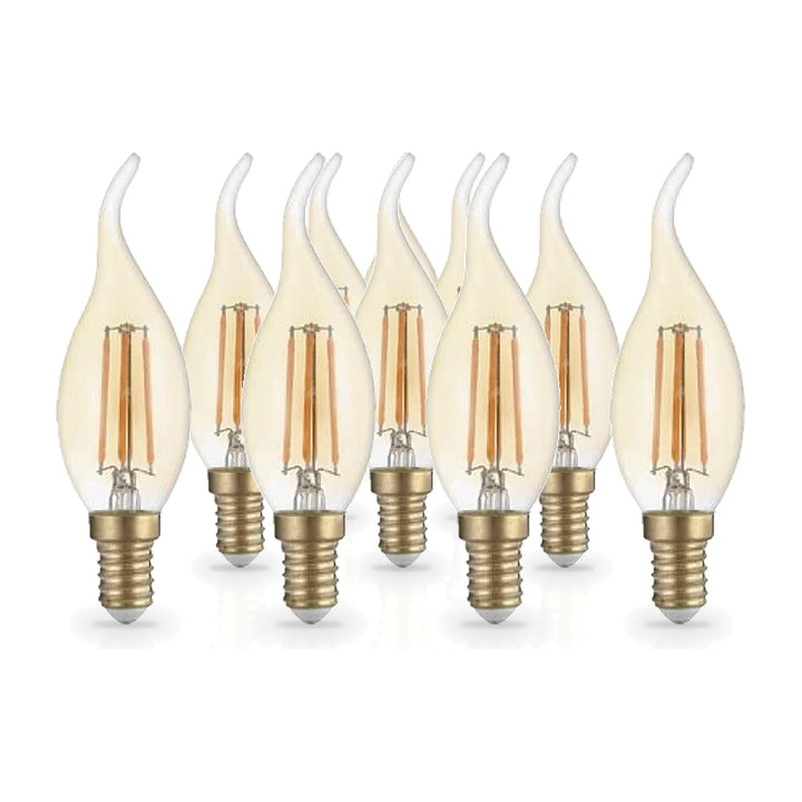 Pack de  10 - Ampoule E14 LED Flamme Filament 4W T35