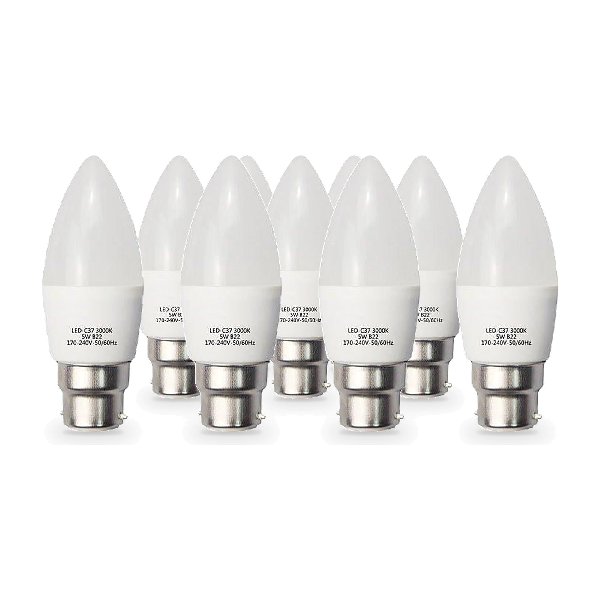 Pack de  10 - Ampoule B22 LED 6W 220V C37 180°