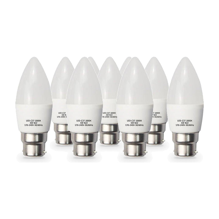 Pack de  10 - Ampoule B22 LED 6W 220V C37 180°