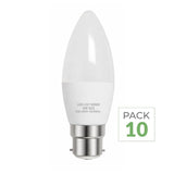 Pack de  10 - Ampoule B22 LED 6W 220V C37 180°