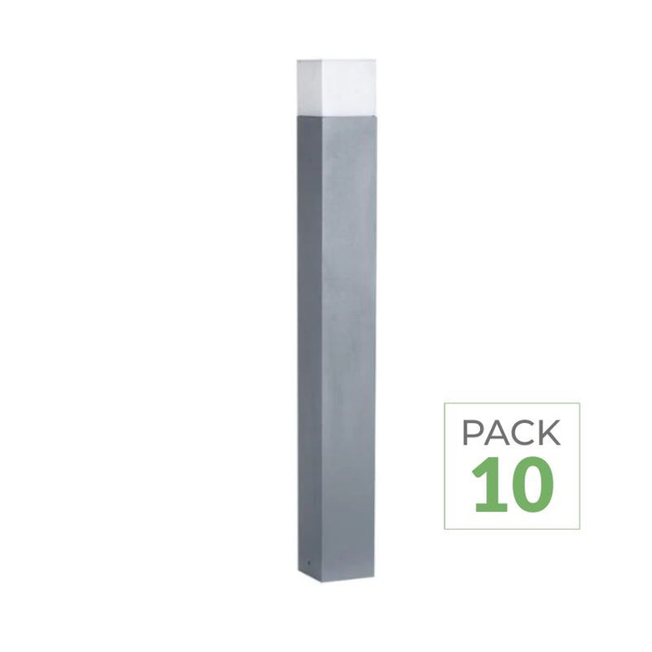 Pack de  10 - Borne LED Extérieure 80cm GRIS IP54 Aluminium