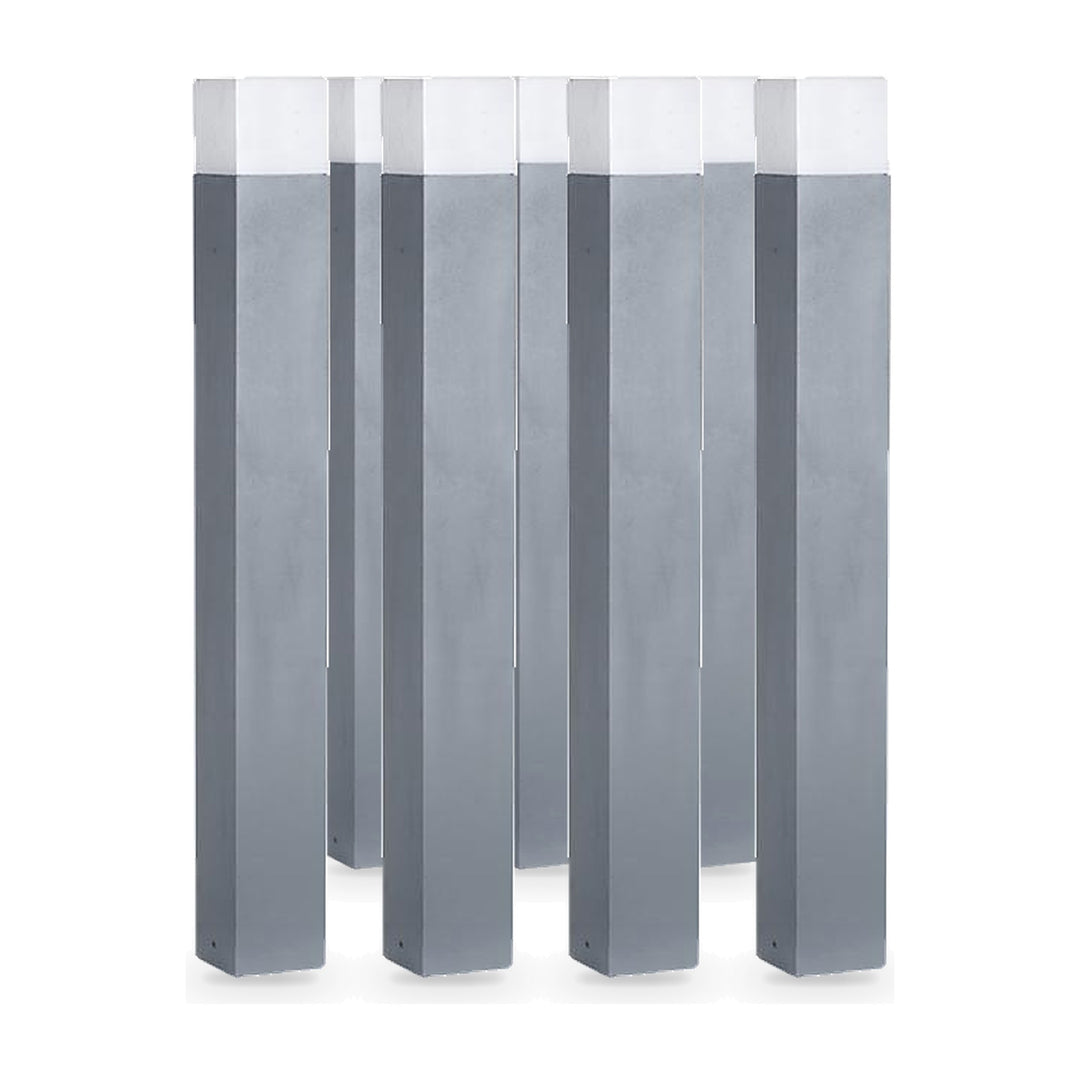 Pack de  10 - Borne LED Extérieure 80cm GRIS IP54 Aluminium