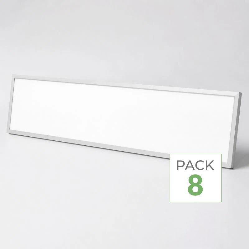 Pack de 8 - Painel LED Backlit CCT 120x30cm 28W UGR<19 140lm/W Moldura Branca - 3000K/4000K/6000K