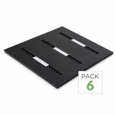 Panneau LED Grille 3 Lignes Modulaire 60x60 40W Noir - Pack de 6