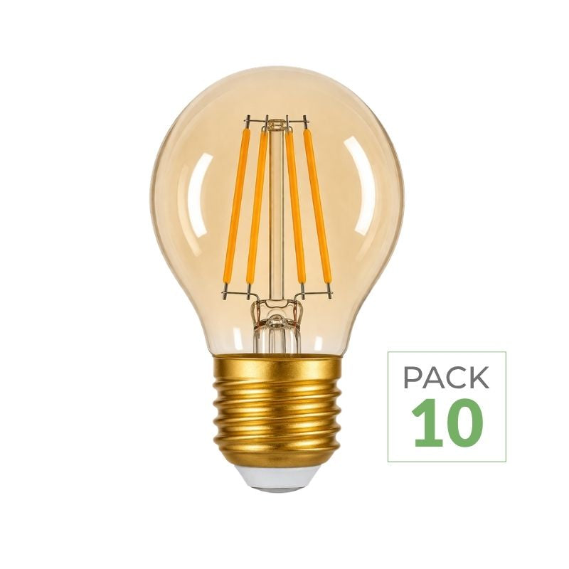 Pack de  10 - Ampoule E27 LED Filament 4W G45 240° Dimmable