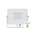 Pack de  8 - Projecteur LED Extérieur 50W IP65 BLANC Garantie 5 ans
