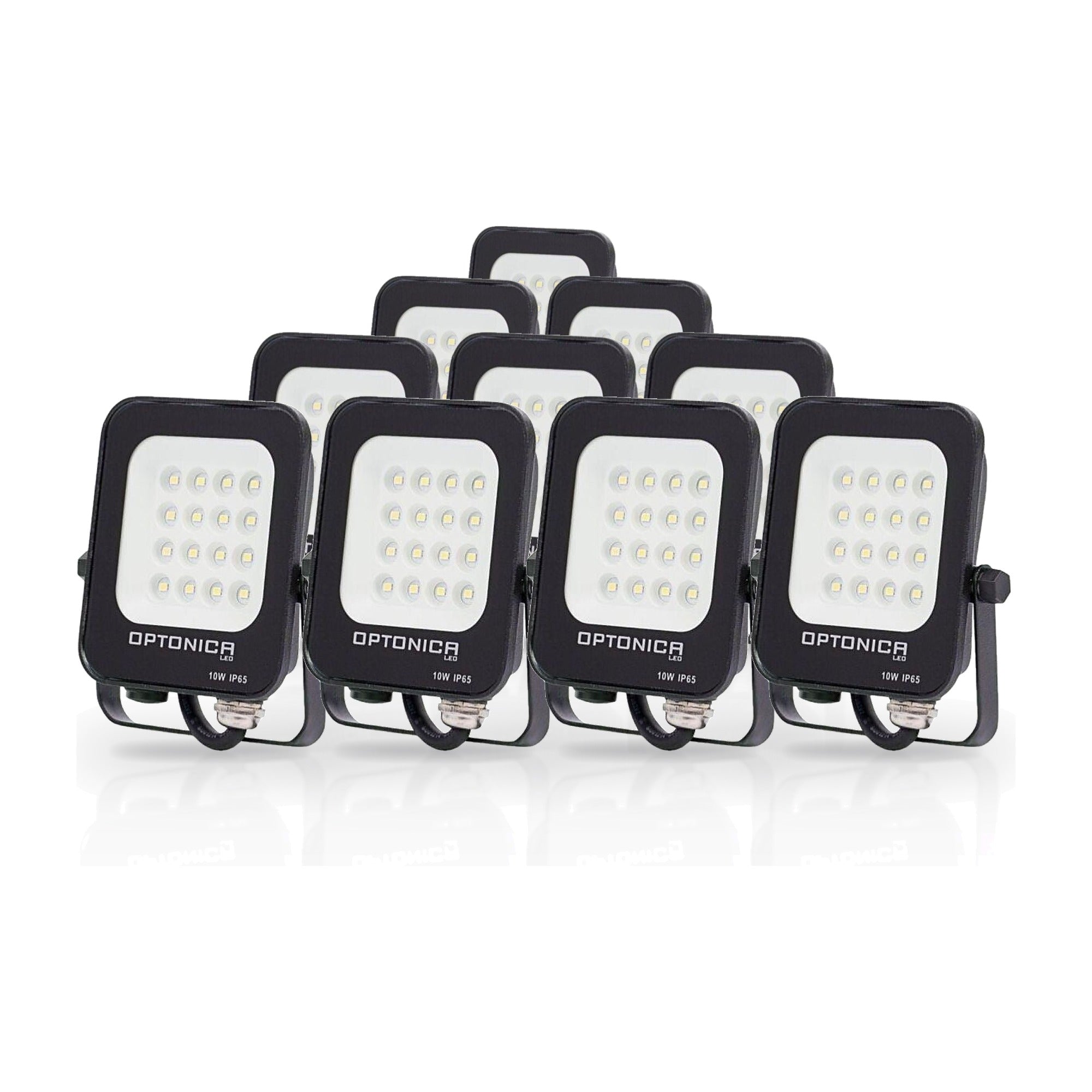 Pack de  10 - Projecteur LED Extérieur SMD 10W IP65 Noir