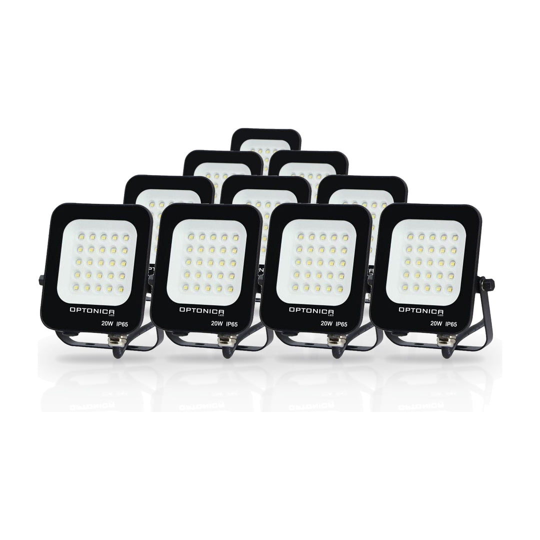 Pack de  10 - Projecteur LED Extérieur SMD 20W IP65 Noir