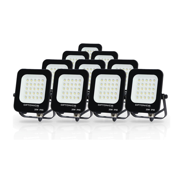 Pack de  10 - Projecteur LED Extérieur SMD 20W IP65 Noir
