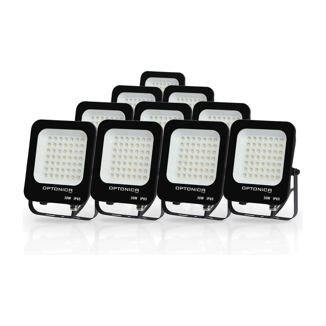 Pack de  10 - Projecteur LED Extérieur SMD 30W IP65 Noir