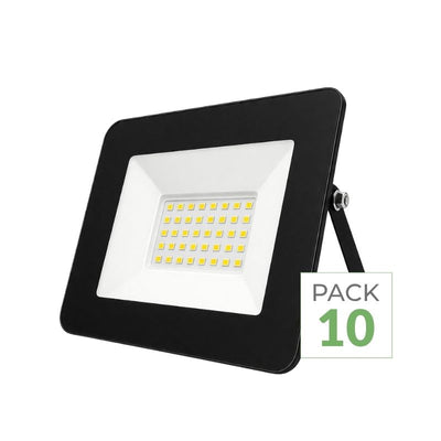 Pack de  10 - Projecteur LED Extérieur 30W Etanche IP65 NOIR