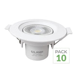 Pack de  10 - Spot LED Encastrable Orientable Rond Blanc 8W