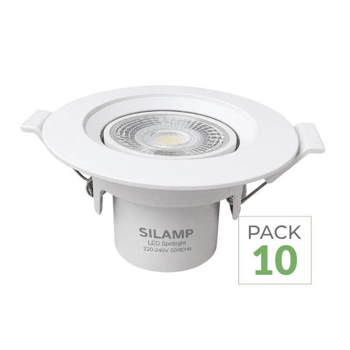 Pack de  10 - Spot LED Encastrable Orientable Rond Blanc 8W