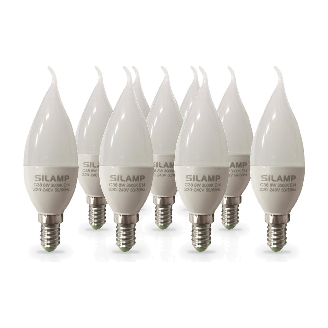 Pack de  10 - Ampoule E14 LED Flamme 8W 220V Ø38mm