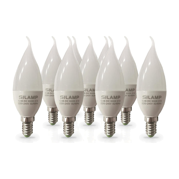Pack de  10 - Ampoule E14 LED Flamme 8W 220V Ø38mm