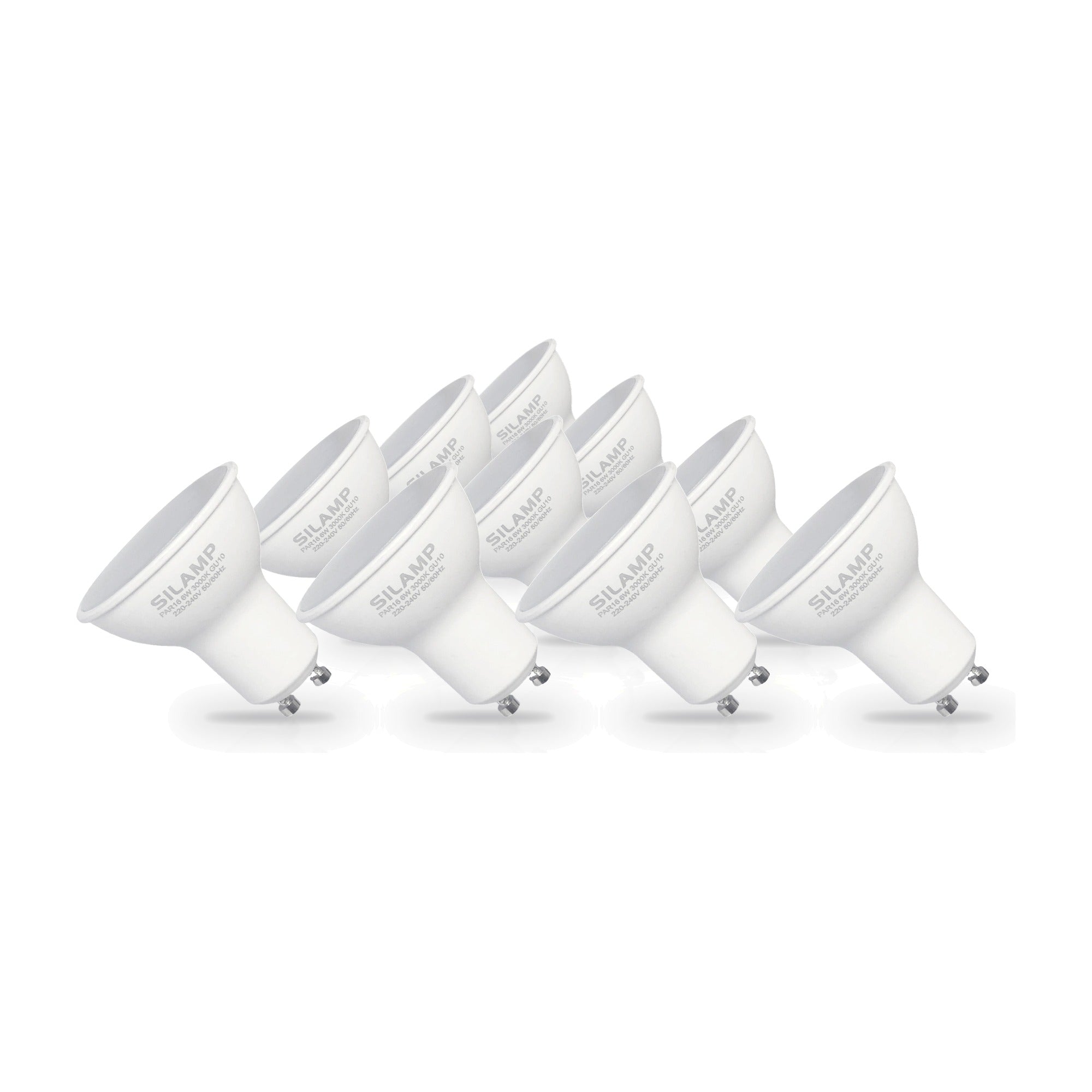 Pack de  10 - Ampoule LED GU10 6W 220V SMD2835 PAR16 10LED 90°