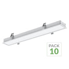 Pack of 10 - Recessed Strip Light 35W WHITE 7.5 x 3.5 x 120 cm