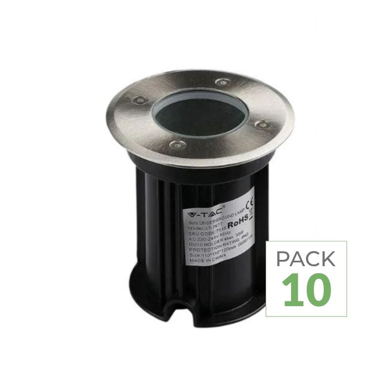Pack de  10 - Spot LED Extérieur Encastrable IP65 pour Ampoule GU10