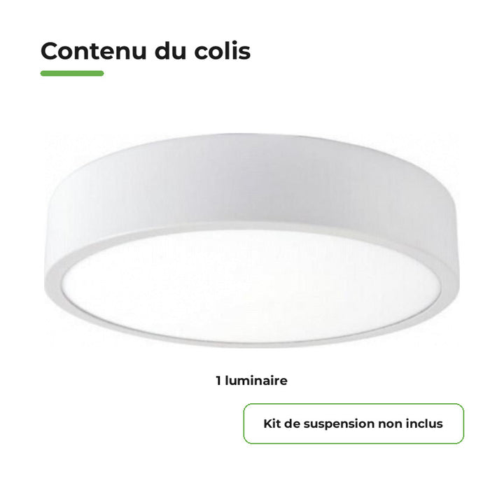Plafonnier LED 18W 25cm Blanc