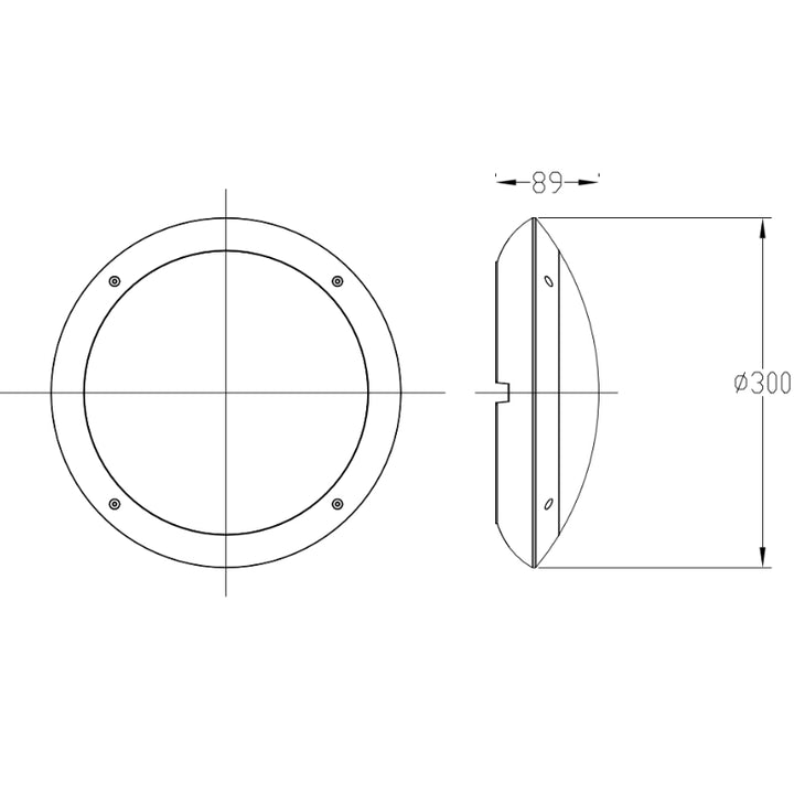 Hublot LED IP65 IK10 ø30 cm pour 2 Ampoules E27