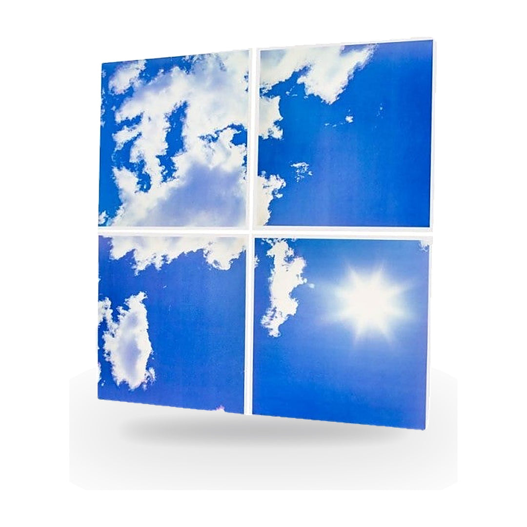 Panneau LED Imprimé Ciel 60x60 40W CCT - Pack de 4 - 3000K/4000K/6500K