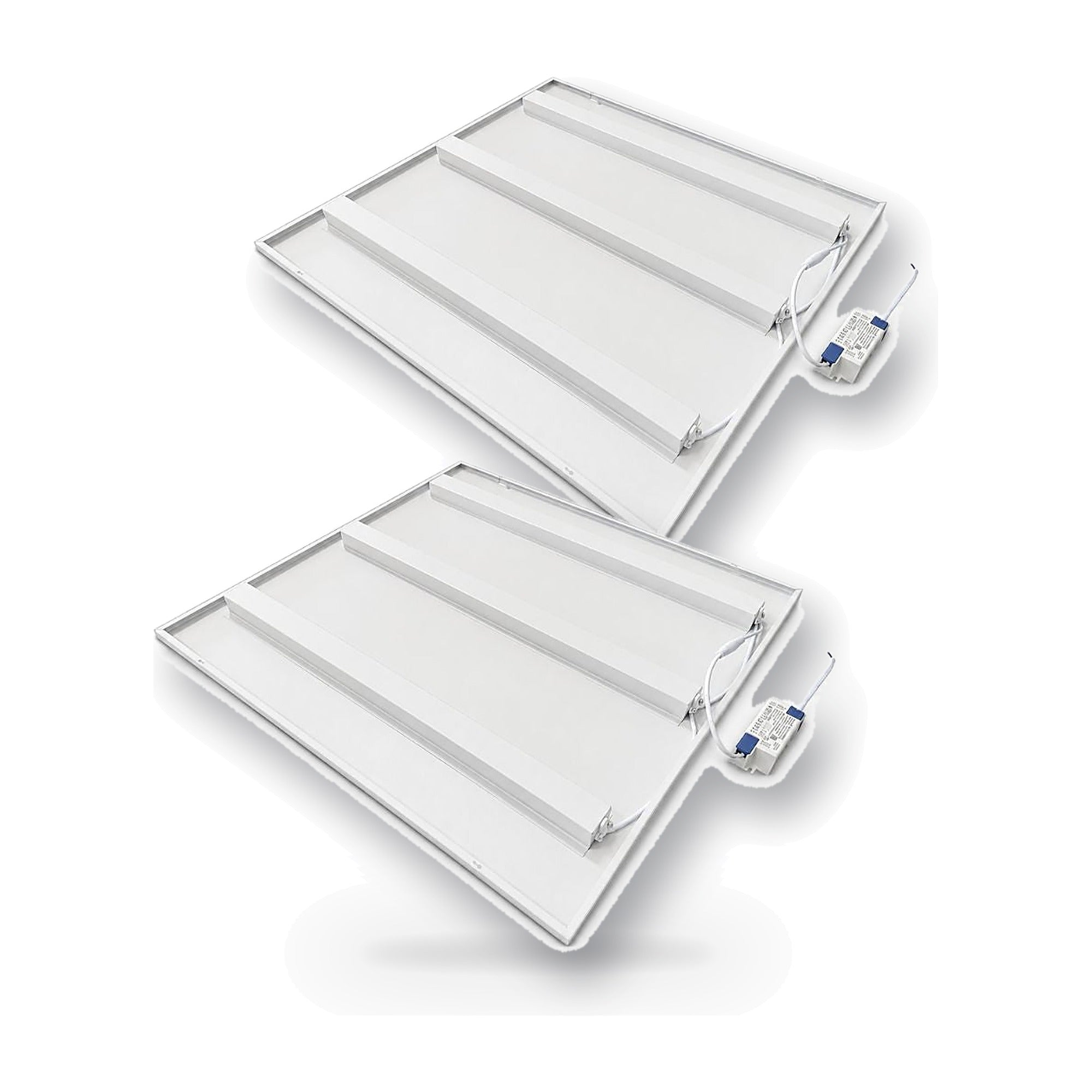 Panneau LED Grille 3 Lignes 60x60 40W Blanc - Pack de 2