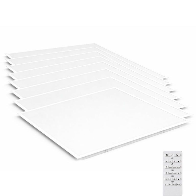Pack of 8 - 28W 60x60 WHITE Dimmable LED Panel 150lm/W with Motion Sensor + Remote Control