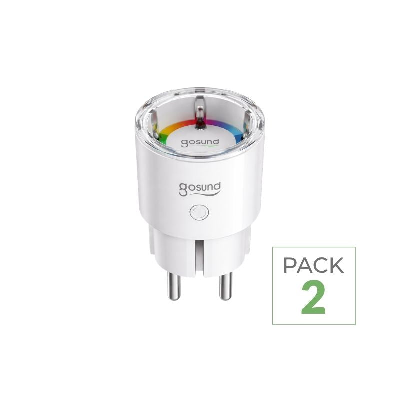 Prise Connectée Wifi 10A Blanche (Lot de 2)