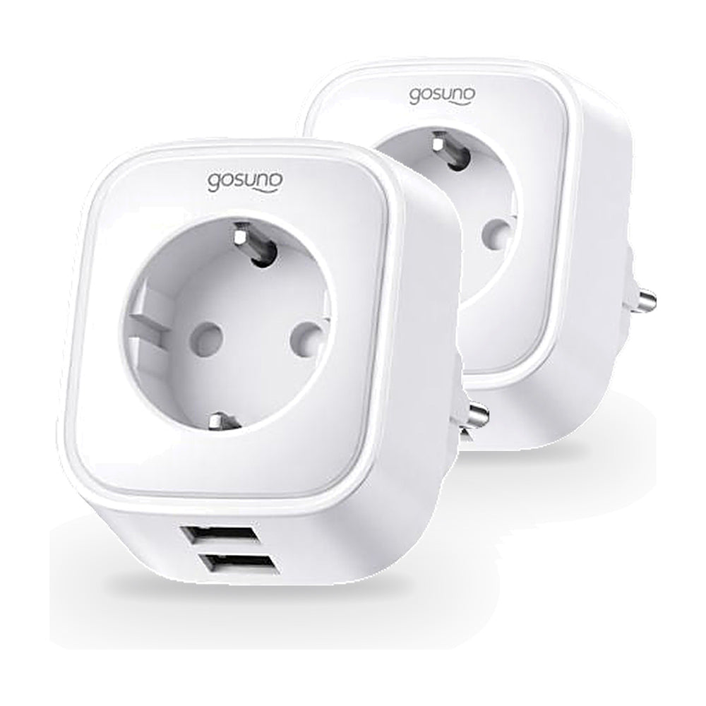 Prise Connectée Wifi 16A sans Port USB - Pack de 2