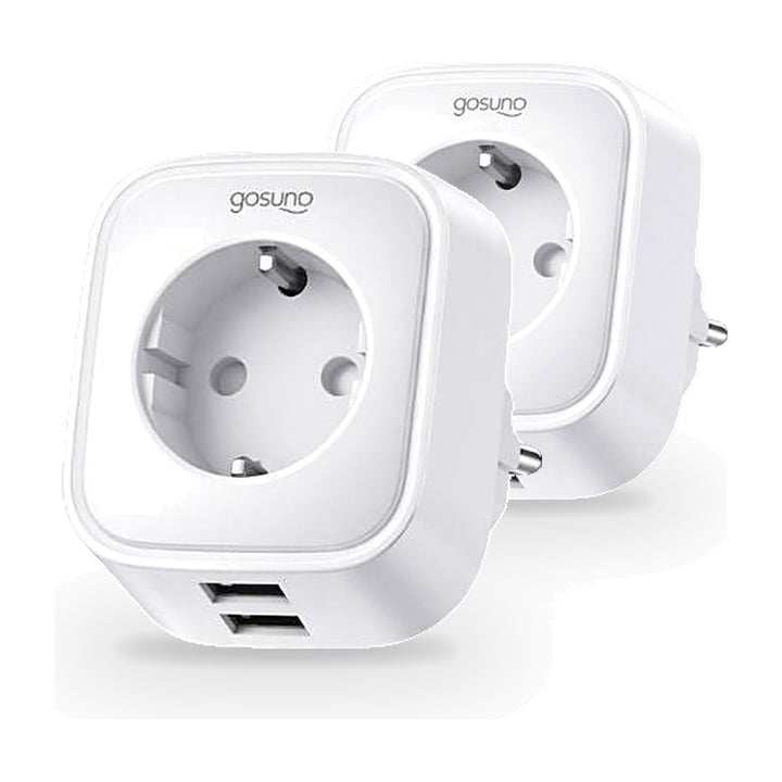 Prise Connectée Wifi 16A avec 2 Ports USB 2.1A - Pack de 2
