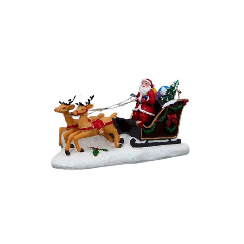Santa Claus in his bright sled (2xlr03 batteries not included)