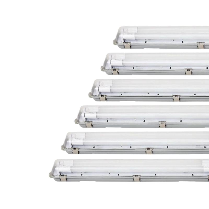 Réglette étanche 150 cm double pour Tube LED T8 IP65 (Boitier vide) (Pack de 6)