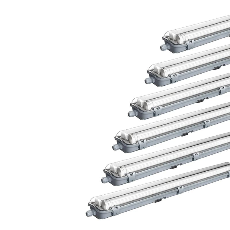 Pack de 6 - Kit de Réglette LED IP65 + 2 Tube Néon LED 120cm T8 18W