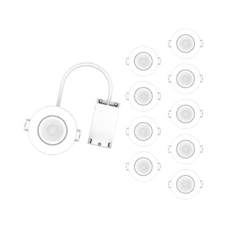 Spot Encastrable 5,4W Dimmable CCT IP65 BLANC RE2020 - 3000K/4000K/6000K (Pack de 10) - Silumen