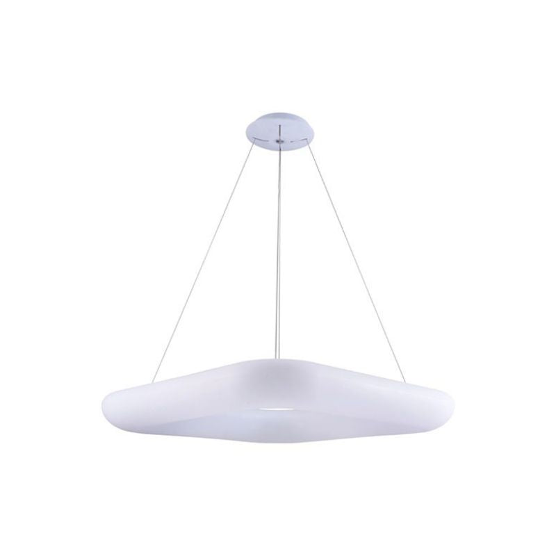 Plafonnier LED Suspendu 38W Carré Blanc - Blanc Chaud 3000K