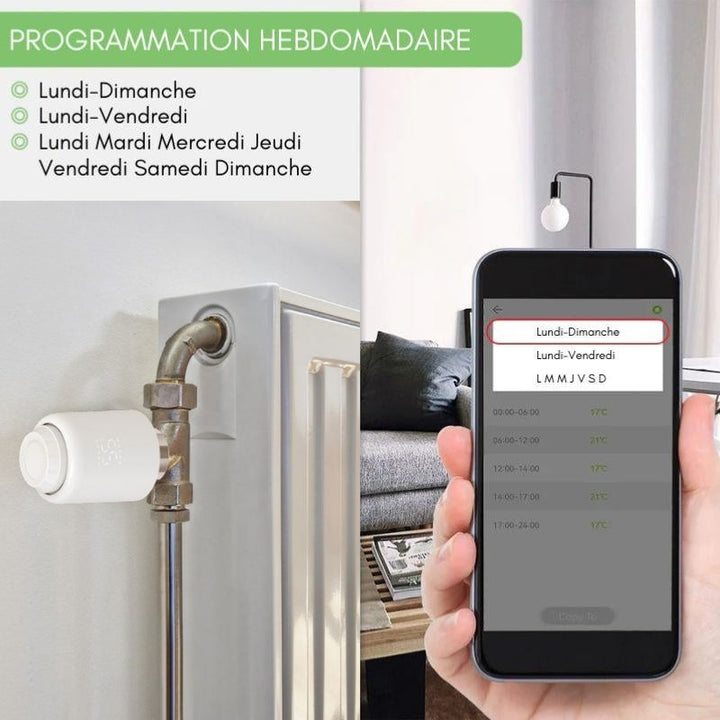 Kit de Têtes Thermostatiques Connectées Universelle + Passerelle ZigBee (Kit 2 têtes + 1 passerelle)